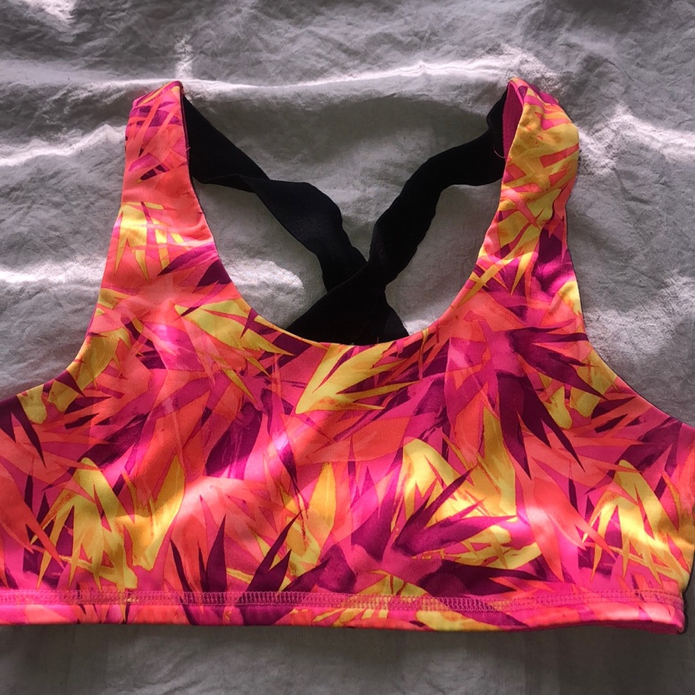 Pink sports bra